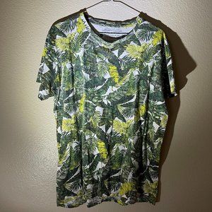 Pull&Bear Palm Tree Floral Graphic Tee